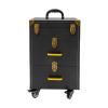 AOOCHU Rolling Makeup Train Case Travel Make Up Case Cosmetic Train Case Rolling Portable Makeup Case Beauty Train Case With Universal Wheels & Key For Hairdresser Makeup Artist (Black+Bronze) view 1