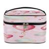 Makeup Bag Colorful Heart Balloon Cloud, Large Capacity Travel Toiletry Bag for Women with Handle and Elastic Fixed Rope Portable Makeup Bag Organizer view 1