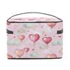 Makeup Bag Colorful Heart Balloon Cloud, Large Capacity Travel Toiletry Bag for Women with Handle and Elastic Fixed Rope Portable Makeup Bag Organizer view 4