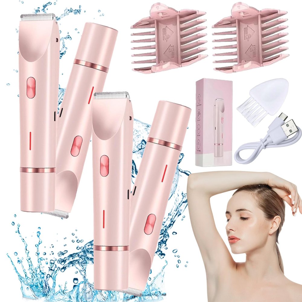 Beauty Bloom Electric Razor, Beauty Bloom 2.0, Beauty Bloom Trimmer, Beauty Bloom Razor for Women, Comfort 2 in 1 Electric Lady Shaver for Wet & Dry Use (Pink*2)