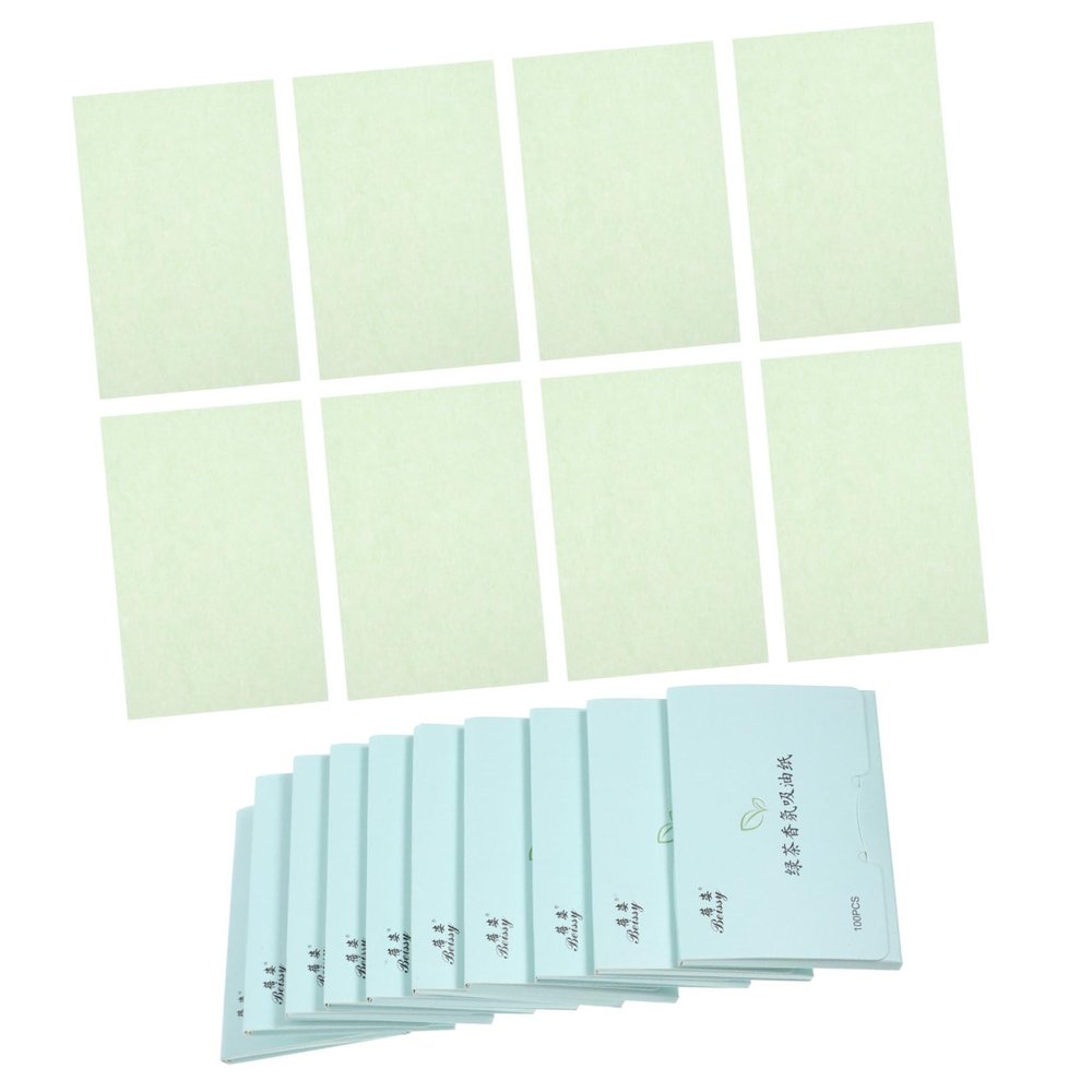 Veemoon 1000pcs Portable Oil Absorbing Sheets Oil Blotting Paper for Oily Skin 10 Boxes of Linen Facial Absorbing Paper Clean Tissues for Makeup Touch-up