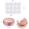 120 Pcs Rose Gold 2 oz Metal Round Tins Salve Tins with Screw Lid Metal Jars Aluminum Cans Containers 20 Sheets Stickers for Wedding Party DIY Gift Candle Making Salve Spice Candies Balms view 2