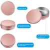 120 Pcs Rose Gold 2 oz Metal Round Tins Salve Tins with Screw Lid Metal Jars Aluminum Cans Containers 20 Sheets Stickers for Wedding Party DIY Gift Candle Making Salve Spice Candies Balms view 3