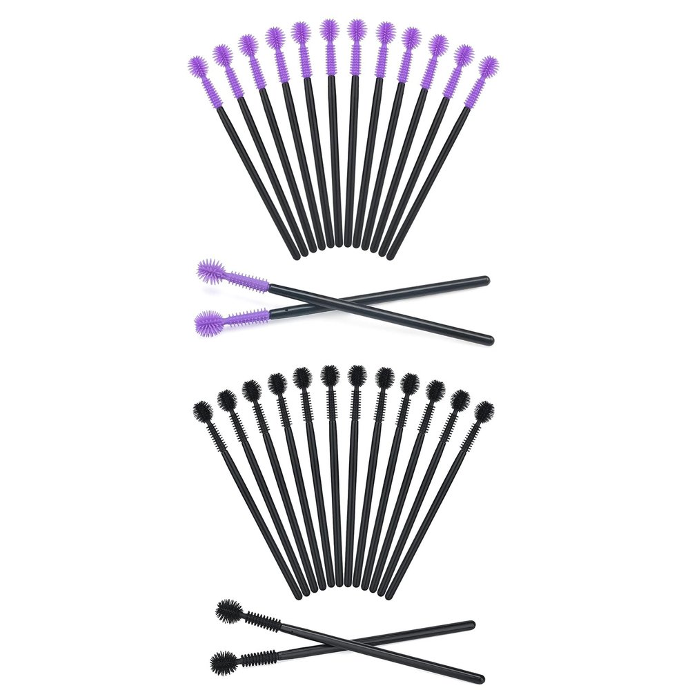 200pcs Disposable Silicone Eyelash Mascara Wands Brushes, Cosmetic Eyelash Extension Applicators, Professional Makeup Tool Set