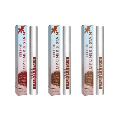 BAYUELSWU 3PCS Lip Stain Peel Off, Peel Off Lip Liner Stain, Long Lasting Plumper Peel Off Lip Stain Liner, Gift Makeup for Women Girls