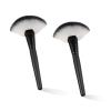 2 PCS Fluffy Fan Makeup Brush for Facials Face Soft Bristle Highlighting Blush Esthetician Large Fan Brush for Cosmetics Loose Powder Highlighting Blush view 1