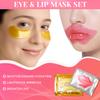 30 Pcs Lip Masks & Under Eye Masks, 24K Gold Gel Crystal Collagen Under Eye Patches for Puffy Eyes and Dark Circles, Effectively Moisturizing the Lip & Eye Skin, Reducing Wrinkles & Fine Lines view 2