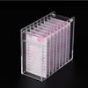8 Layers Acrylic Eyelash Storage Organizer, Grafting False Eyelashes Display with 8 Pallets, Dustproof Cosmetic Beauty Extension Supplies (Marble Pink) view 1