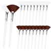 20 Pieces Fan Brushes Facial Applicator Brush Soft Makeup Mask Acid Applicator Brush Esthetician Cosmetic Brush for Mud Cream, Makeup Peel (White and Brown) view 1