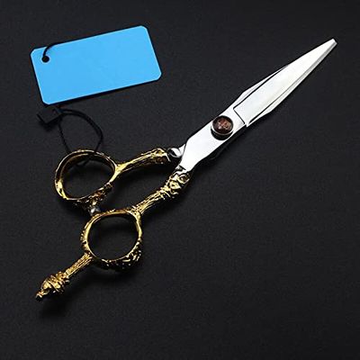 JDXQBLD Hair Cutting Scissors, 6 Inch Professional Japan 440C 9Cr Gold Crown Hair Scissors Cutting Barber Haircut Thinning Shears Hairdressing Scissors Hair Cutting Tools