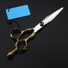 JDXQBLD Hair Cutting Scissors, 6 Inch Professional Japan 440C 9Cr Gold Crown Hair Scissors Cutting Barber Haircut Thinning Shears Hairdressing Scissors Hair Cutting Tools view 2