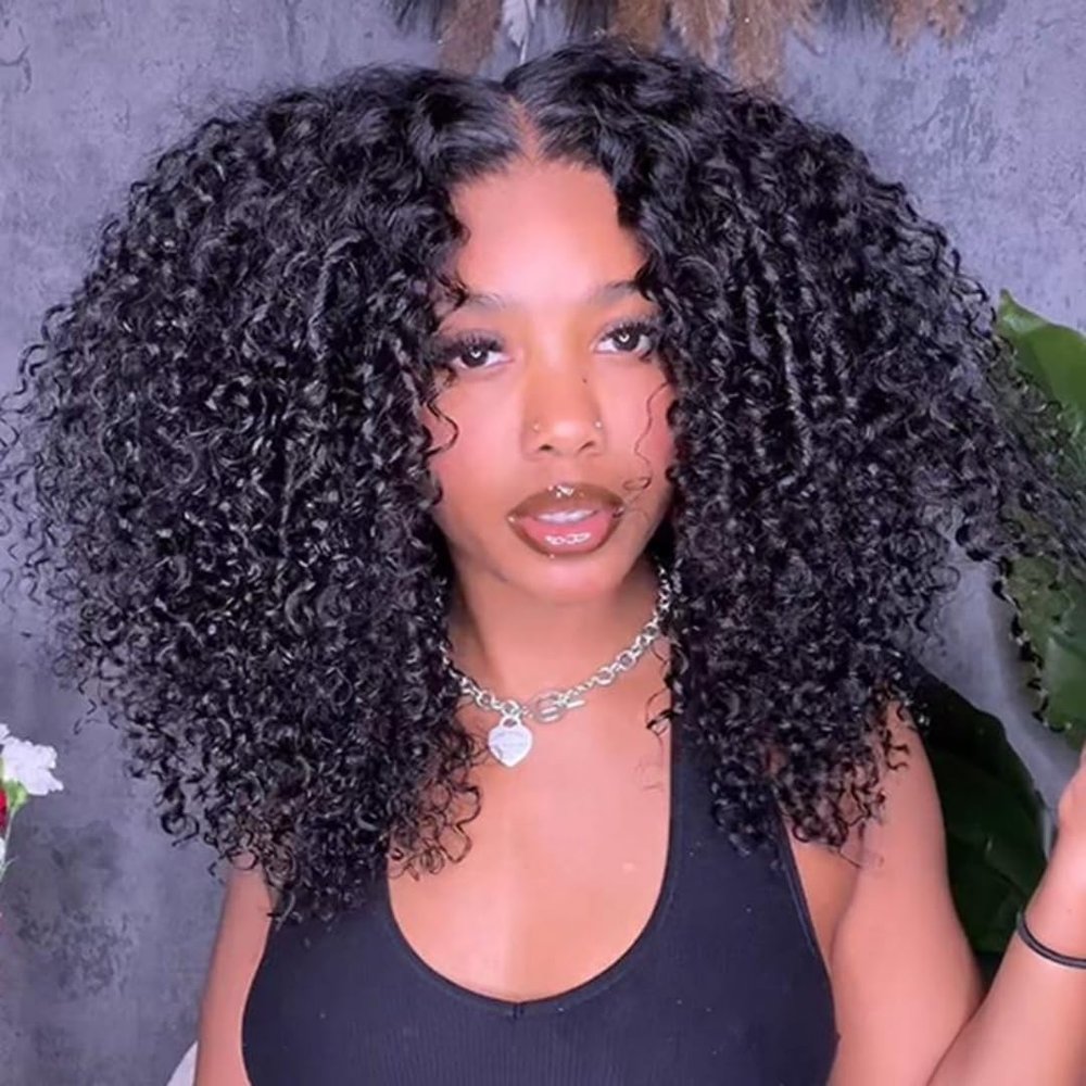 WestKiss Curly Wigs Human Hair Lace Front Wigs Kinky Curly 4x7 Closure Wig Pre Cut Lace Ready To Go Glueless Wigs Human Hair Bleached Knots Pre Plucked Human Hair Lace Front Wig 18 Inch