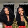 WestKiss Curly Wigs Human Hair Lace Front Wigs Kinky Curly 4x7 Closure Wig Pre Cut Lace Ready To Go Glueless Wigs Human Hair Bleached Knots Pre Plucked Human Hair Lace Front Wig 18 Inch view 2