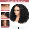 WestKiss Curly Wigs Human Hair Lace Front Wigs Kinky Curly 4x7 Closure Wig Pre Cut Lace Ready To Go Glueless Wigs Human Hair Bleached Knots Pre Plucked Human Hair Lace Front Wig 18 Inch view 4