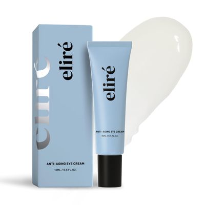 Elir Korean Anti-Aging Eye Cream - Smooths Wrinkles, Firms and Hydrates - With Ceramides and Caffeine - Reduces Fine Lines and Puffiness - Fast-Absorbing, Invisible Under Makeup - 15ml