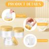 Domensi 18pcs Glass Cosmetic Jars with Wood Grain Lid Frosted Empty Containers Inner Liners Refillable Airtight Sample Jar for Makeup, Body Creams, Lotions, Powder, Home, Travel(50ml, 30ml, 15ml) view 3