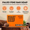 Beast Mode Soap for Men, Paleo Pine, Single Bar  Natural Grass-Fed Tallow Bar Soap, Exfoliating Sand Blend, Handcrafted, Non-Toxic view 2