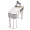 Manicure Table Nail Desk for Nail Tech, Professional Nail Table Spa Salon Beauty Workstation Nail Art Equipment Modern Make-up Dressing table with Open storage & Drawers, Glass Top and Wooden Top view 1