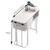 Manicure Table Nail Desk for Nail Tech, Professional Nail Table Spa Salon Beauty Workstation Nail Art Equipment Modern Make-up Dressing table with Open storage & Drawers, Glass Top and Wooden Top view 3