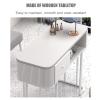 Manicure Table Nail Desk for Nail Tech, Professional Nail Table Spa Salon Beauty Workstation Nail Art Equipment Modern Make-up Dressing table with Open storage & Drawers, Glass Top and Wooden Top view 4