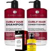 Curly Hair Shampoo and Conditioner Set and Moroccan Argan Oil Serum view 1