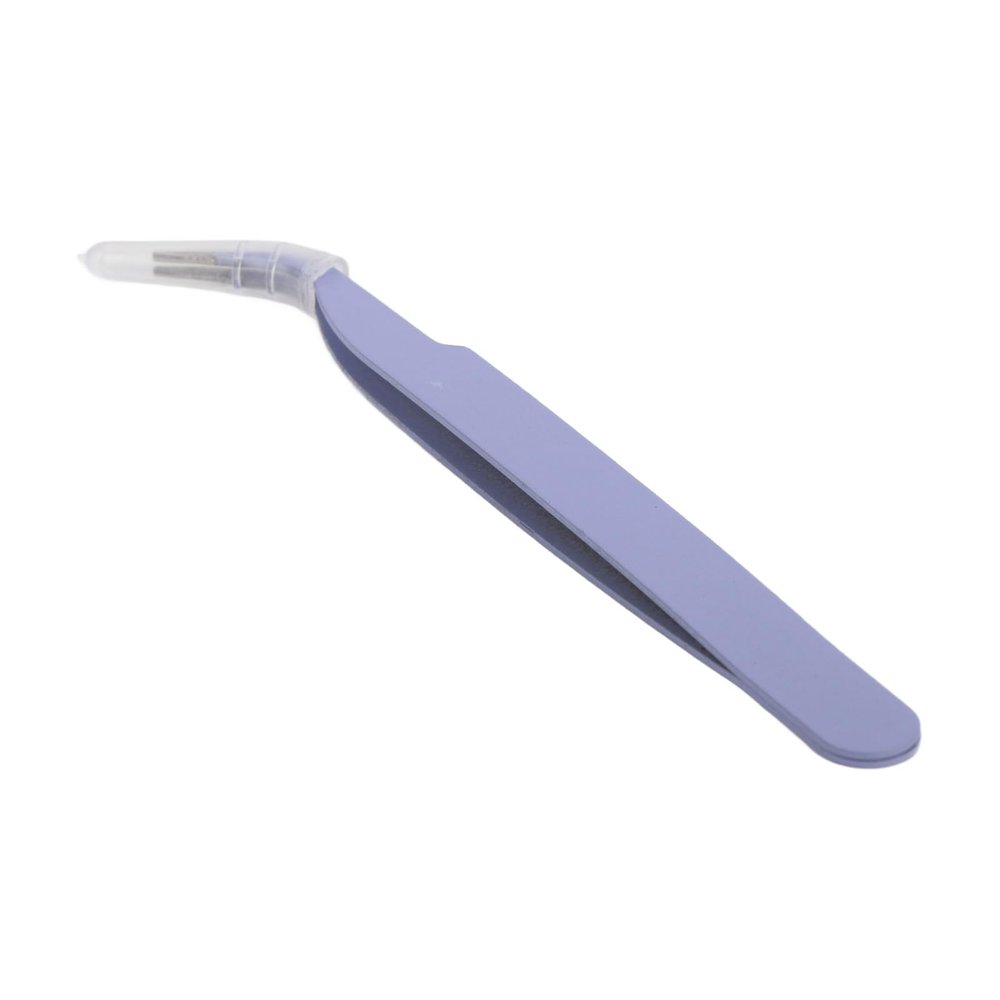 Curved Tweezers, Accurately Efficient Fine Tip for DIY Stickers, Medium Carbon Steel, Sky Blue, Small Lightweight Tool for Traveling, Daily Use, Craft Projects