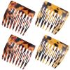 4 Pcs French Side Combs for Hair Small French Twist Decorative Hair Combs Clips Women Bun Strong Hold Clips Hair Styling Accessories for Women(Tortoise, Brown) view 1
