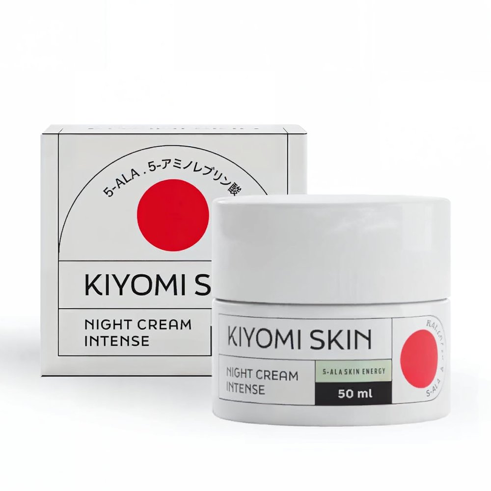 Kiyomi Skin Night Cream Intense - Overnight Face Cream with 5-ALA, Resveratrol, Ceramides, Peptides - Anti-Aging Facial Moisturizer for Fine Lines, Wrinkles, Skin Barrier - German Made - 1.7 Fl Oz