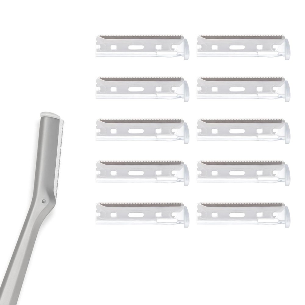 Facial Razor Replacement Blades  Designed for compatibility with Tweezerman facial razors. Pack of 10 (No handle included)