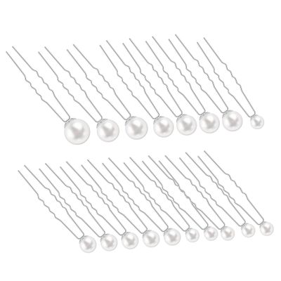 IWOWHERO Pearl Hair Clips for Brides Silver Pearl Jewelry Hair Pin Bobby Pins Bridal Accessories