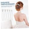 IWOWHERO Pearl Hair Clips for Brides Silver Pearl Jewelry Hair Pin Bobby Pins Bridal Accessories view 3