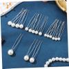 IWOWHERO Pearl Hair Clips for Brides Silver Pearl Jewelry Hair Pin Bobby Pins Bridal Accessories view 4