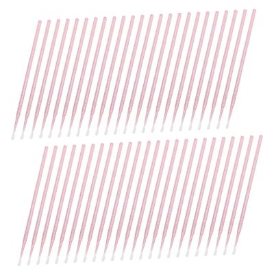 Beatifufu 100pcs Applicator Brush Swabs for Eyelash Extensions Soft Cotton Tips for Makeup Application Portable Box for Travel and