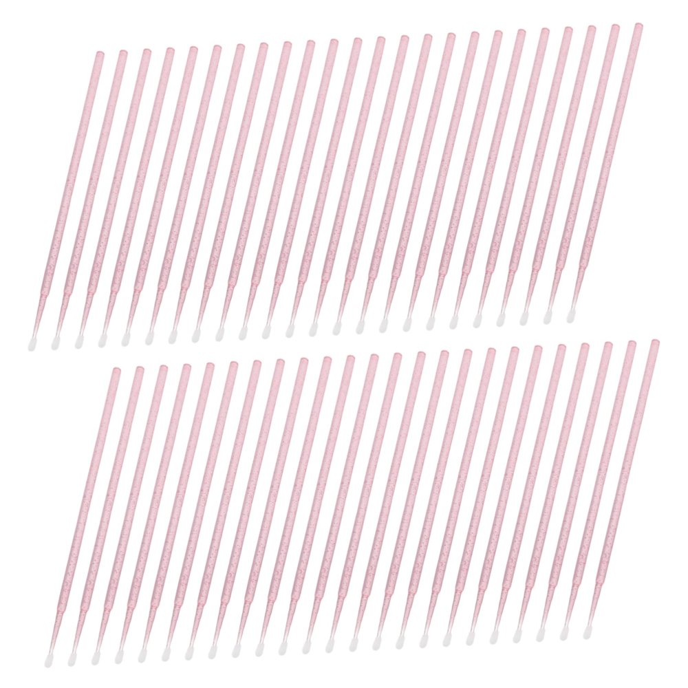Beatifufu 100pcs Applicator Brush Swabs for Eyelash Extensions Soft Cotton Tips for Makeup Application Portable Box for Travel and