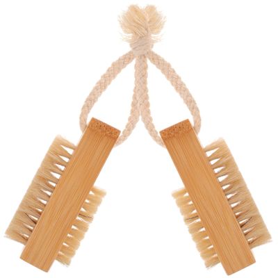 Homoyoyo 2pcs Bamboo Nail Cleaning Brush Soft Bristles for Gentle Fingernail Scrubbing Portable Lightweight Nail Cleaner for Dust Removal for Home Use and Art Lovers