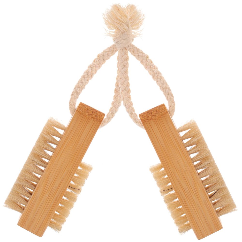 Homoyoyo 2pcs Bamboo Nail Cleaning Brush Soft Bristles for Gentle Fingernail Scrubbing Portable Lightweight Nail Cleaner for Dust Removal for Home Use and Art Lovers