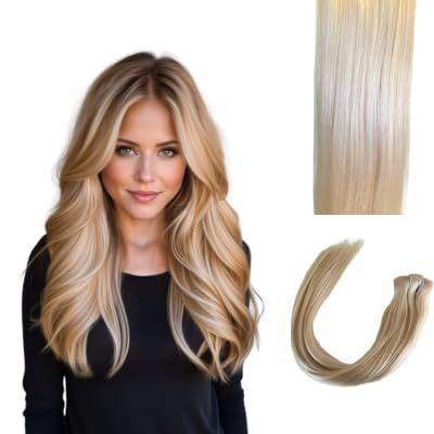 Envie Me Luxury Hair Extentions Remy Cuticle Intact Double Drawn Real Human Hair Straight Hair Seamless Invisible Clip-In Hair Extentions #1001 Light Blonde 110g 20 inch 8 pcs