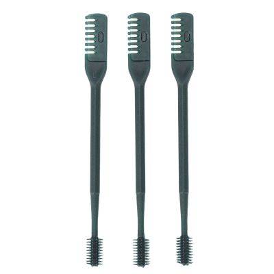 3pcs Manual Nose Hair Trimmer Double Head Nostril Cleaning Safety Protected Nose Hair Knife Dark Green