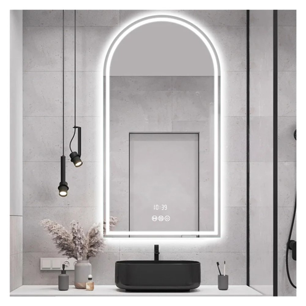 24X48 Inch Washroom Arched Mirror Shower - Lights Illuminated Bathroom Mirror Bedroom Makeup Mirror,Mirrors