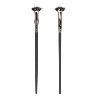 2pcs Mascara Fan Bent Brush Double Layer Prevent Clumping Enhance Lower Lashes Fan Mascara Application Brushes