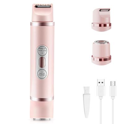 Shaver, 2025 New Bikini Trimmer, 2-in-1 Cordless Eletctric Shaver for Women, IPX7 Waterproof Wet and Dry Body Trimmer Razor for Facial Face Lip Chin Underarm Legs (Pink)