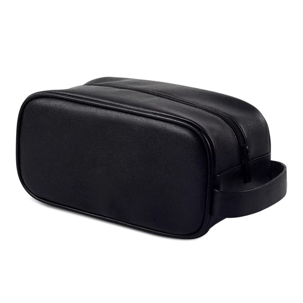 5sssallefaa Synthetic Leather Toiletry Bag Washing Shower Makeup Organizer Retro Wristlet Handbag Portable Cosmetic Case (D 1)