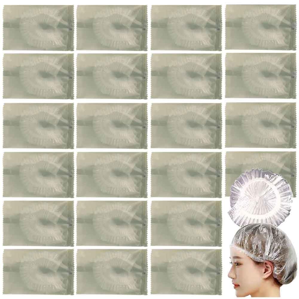 50PCS Portable Individually Wrapped Disposable Shower Caps, Waterproof Elastic Personal Bath Caps,Multipurpose Travel Shower Caps, Perfect for Hair Treatment, Salon, Spa, Hotel, Travel