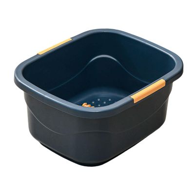 ChuYiElegance Portable Foot Soak Basin for Relaxing Feet, Pedicure Bucket And Bath, dark blue Large