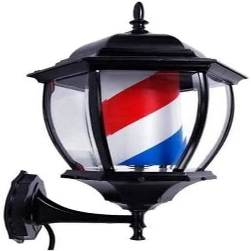Barber Pole Light Outdoor Wall Lamp Waterproof Led Barber Pole Light Hair Salon Barber Shop Open Sign Rotating Red White Blue Strips Lamp Barber Shop Pole