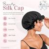 SusanSilk 19 Momme Mulberry Silk Bonnet Shower Cap, Garnet Flower (Black) view 3