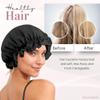 SusanSilk 19 Momme Mulberry Silk Bonnet Shower Cap, Garnet Flower (Black) view 4
