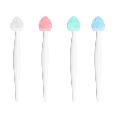 4pcs Silicone Lip Scrub Brush, Double-Sided Lip Exfoliator for Women & Men, Lip Cleaning Tool for Dead Skin Removal, Mini Portable Lip Scrubber for Smoother Lips, Pink, Green, Red & White