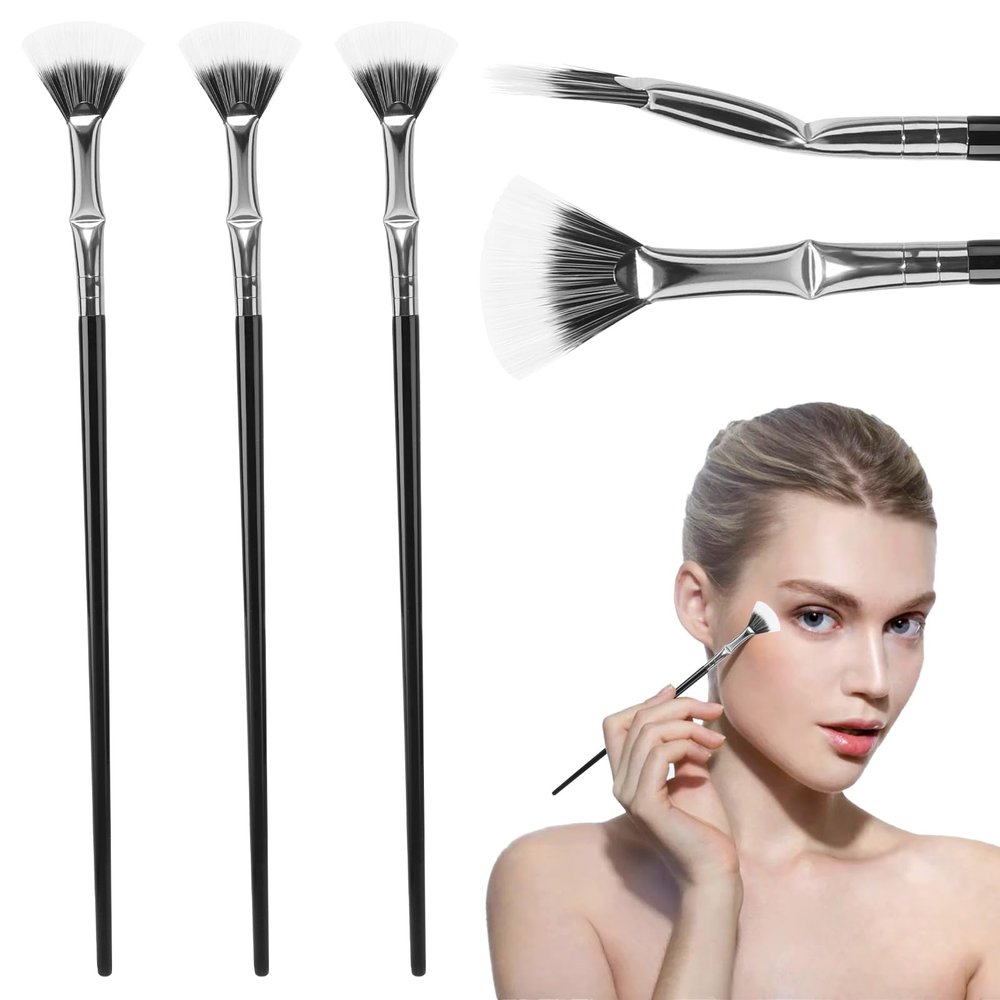 3 Pack Angled Lash Brush, Eyelash Brush Separator with Soft Bristles, Lash Fan Brush for Clump-Free, Lengthening & Volumizing, Lower Lashes Separation & Eyebrow Powder for Beginners & Pros