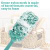 4Pack Back Scrubber for Shower Loofah with Long Handle, Shower Brush for Body, 17 Loofah on a Stick for Men Women Bathing Accessories, Scrubber Sponge for Exfoliating Bath Brushes (Beige & Green) view 2